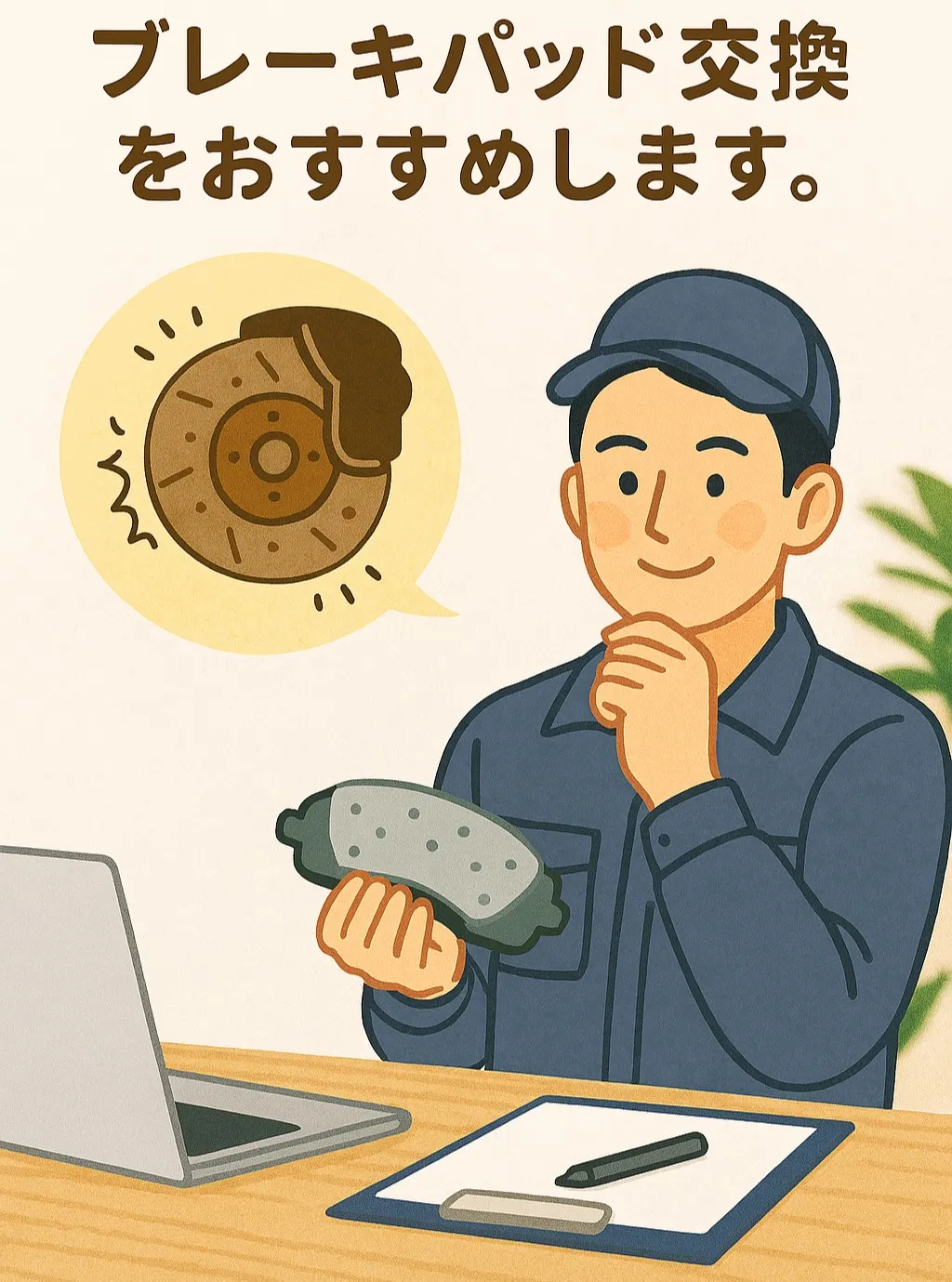 🚗💨 安全の鍵はブレーキから始まります！ブレーキパッドの状態...